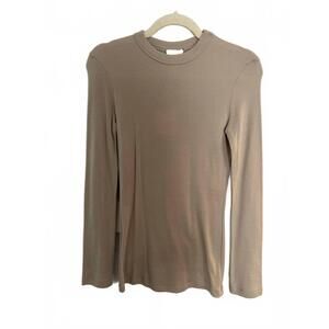 NEW ALYSI women's maglia wool jersey long sleeve top in sand